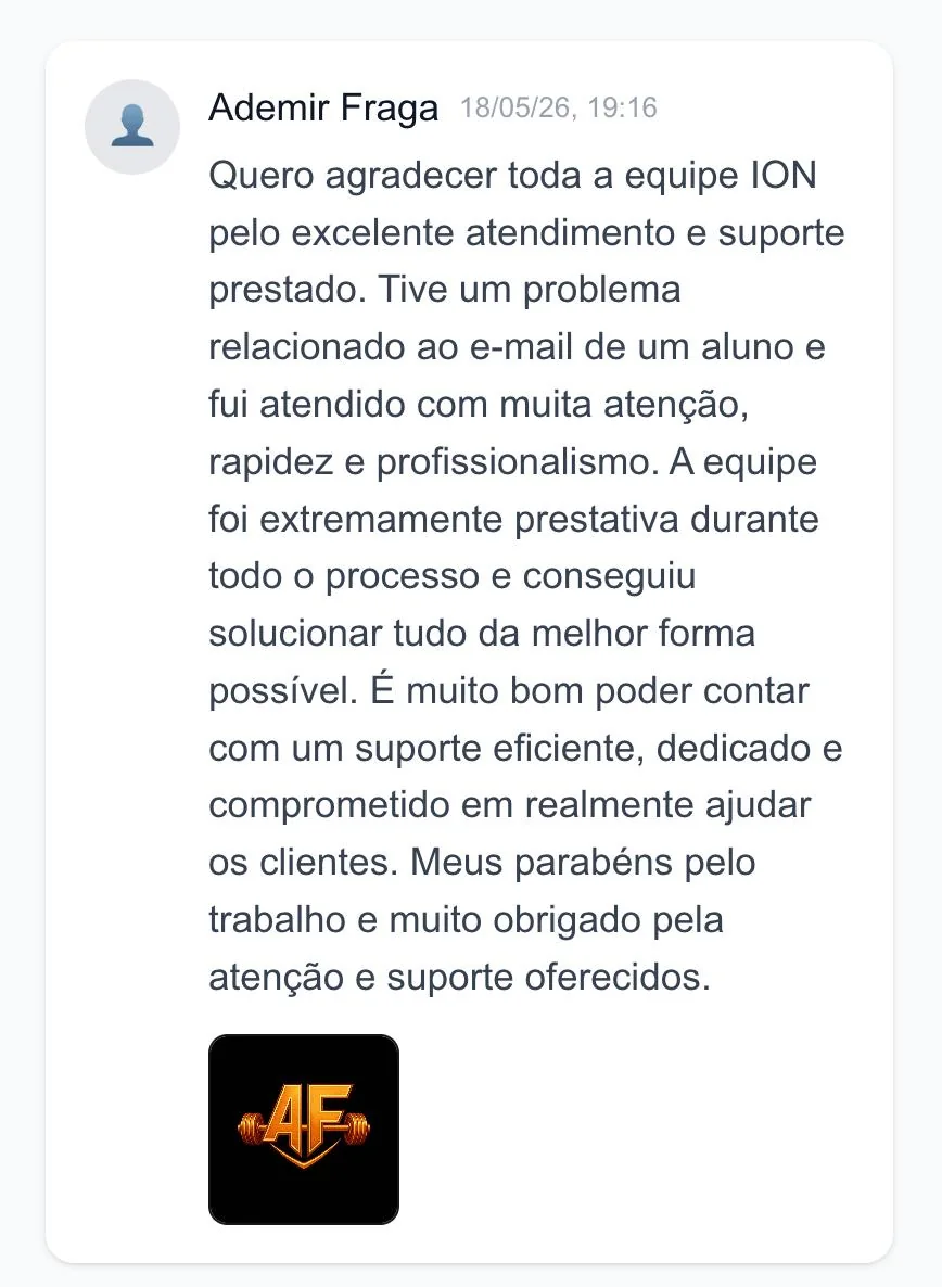Depoimento de personal sobre o suporte