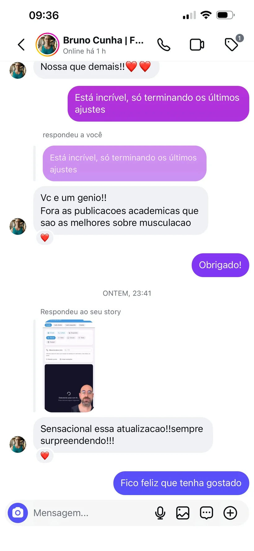 Depoimento do personal Bruno sobre o app