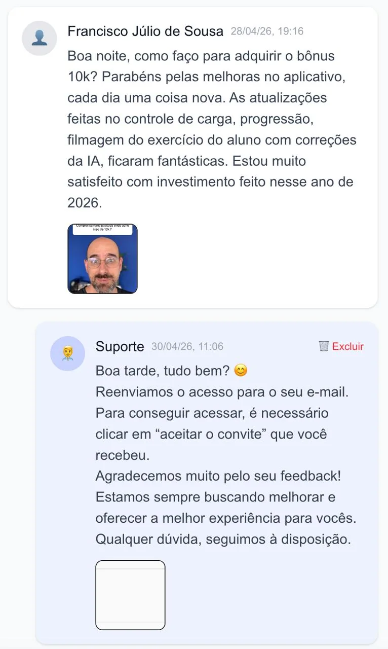 Depoimento de personal sobre o app